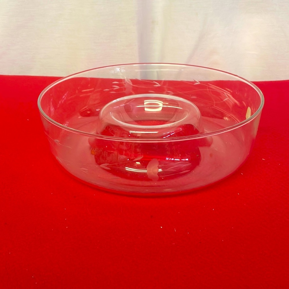 Princess House #401 Crystal Chip & Dip Bowl With Box